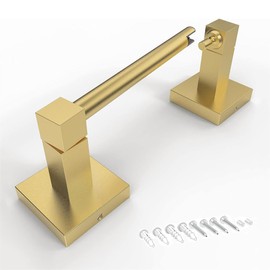 Stainless Steel Toilet Paper Holder Wall Mounted for Bathroom, Double Post Pivoting Square Tissue Holders Roll Holder Hangers Toilet Paper Stand (Gold)