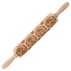 XINBADA 17" Premium Wood Rolling Pin with Gnome Embossed Designs