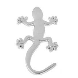 Car Sticker 3D Chrome Gecko Metal Lizard Emblem Silver Metal