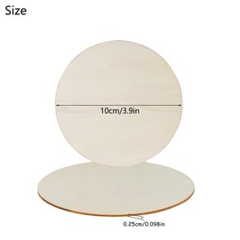 Round Natural Wood Discs, Unfinished Wooden Panel for Crafts for Pyrography, Painting, Hanging Decorations, 20 Pieces, 10 cm Wooden Board, Round