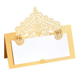 50Pcs Hollow Place Cards with Inner Page, Lace Floral Pattern Table Cards Blank Table Name Place Cards Table Tent Cards Laser Cut Name Cards, Table Decoration for Wedding Party Festival Birthday