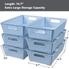 Stackable Woven Plastic Basket, Storage Bins for Cabinet, Closet, Shelf,