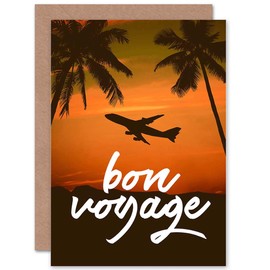 Wee Blue Coo Bon Voyage Sunset Travel Sealed Greeting Card Plus Envelope Blank inside