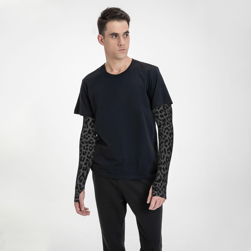 Black Leopard Cheetah Gardening Arm Sleeves for Women Men –