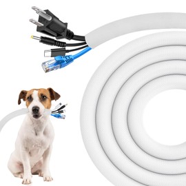 Secbolt Cord Protectors from Pets No Chew, 10ft - 3/4 inch Ultra Durable Cord Covers for Pets, Bite-Resistant Cable and Wire Protector for Cats, Dogs, Rabbits - White
