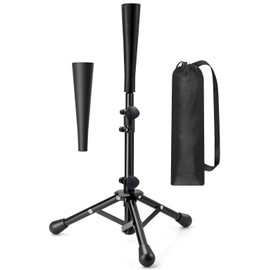 Kids Baseball Tee, 20.5” to 30.2” Batting Tees for Baseball with Carry Bag, Portable Stable Baseball Tees for Hitting, Softball Tee,Tripod Tanner Tee for Baseball Practice, (Rubber top) Black