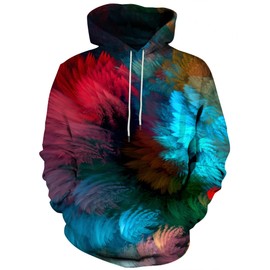 Hgvoetty Unisex 3D Print Sweatshirts Casual Long Sleeve Hooded Sweater Colorful Graphic Hoodies for Men Women XXL