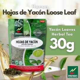 Hanan Yacon Leaves 1.1oz (30g) Loose Leaf Herbal Tea from Peru - All-Natural