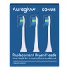 Auraglow Sonus Electric Toothbrush Replacement Brush Heads with Cover Cap,