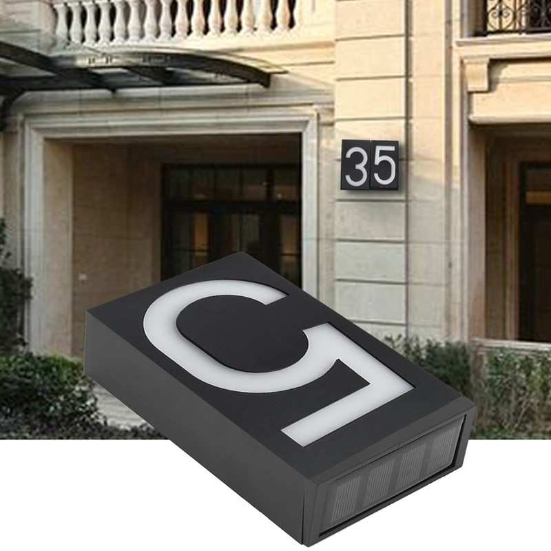 Outdoor Solar Power LED Number Sign Light House Hotel Store
