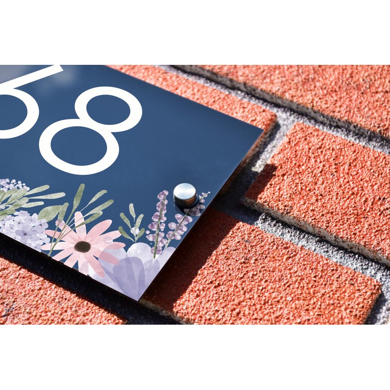 Badgemaster Modern Anthracite House Number Sign Plaque Stainless Steel Standoffs