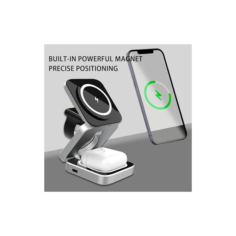 Clean Desk Wireless Charger 3 in 1 Wireless Charging Station
