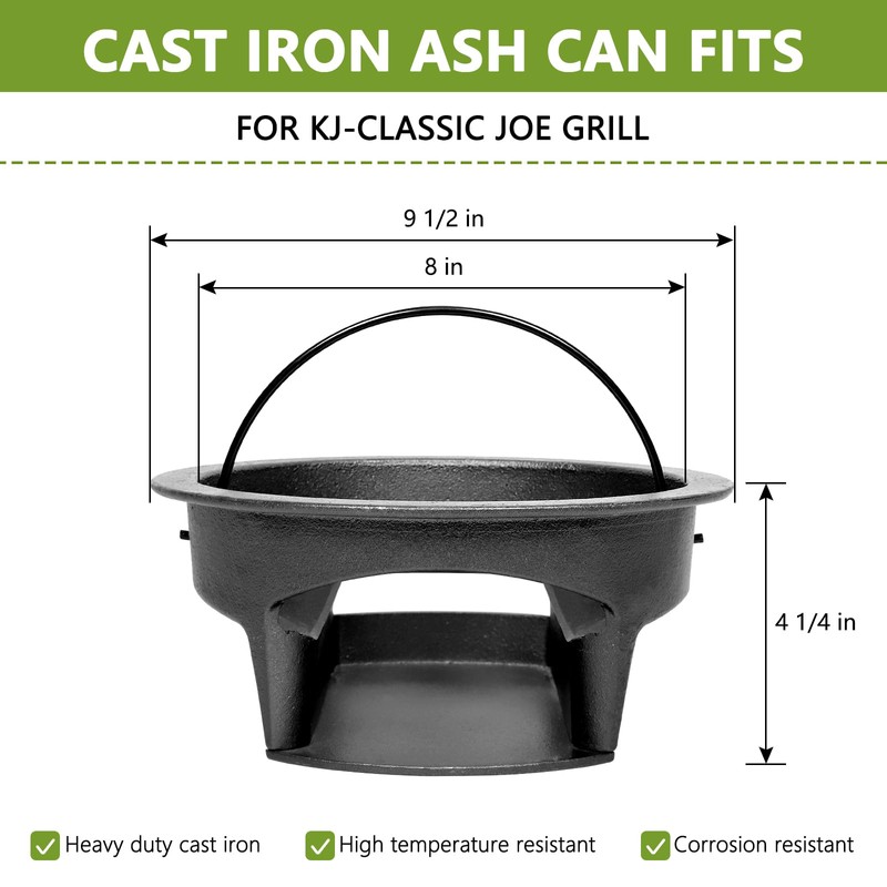 Vankey Heavy Duty Cast Iron Ash Can for Kamado Joe