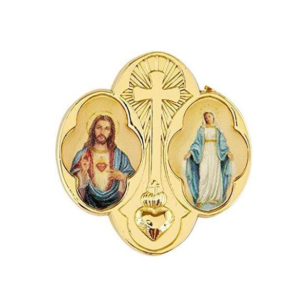 Sacred Heart and Miraculous Lapel Pin for Backpack Jacket or