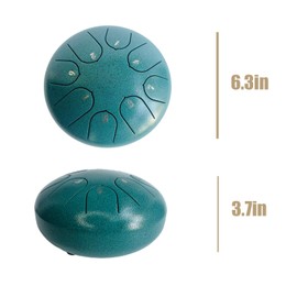 RHTDXC Rain Drum for Outside Garden Instrument ，Beginning Student Mini Steel Tongue Drum Set ，Rain Chime， Musical Education Entertainment Meditation Yoga Zen Gifts(6in-malachite)