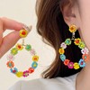 Boho Beaded Hoop Earrings for Women Trendy Boho Jewelry,Bohemian Flower