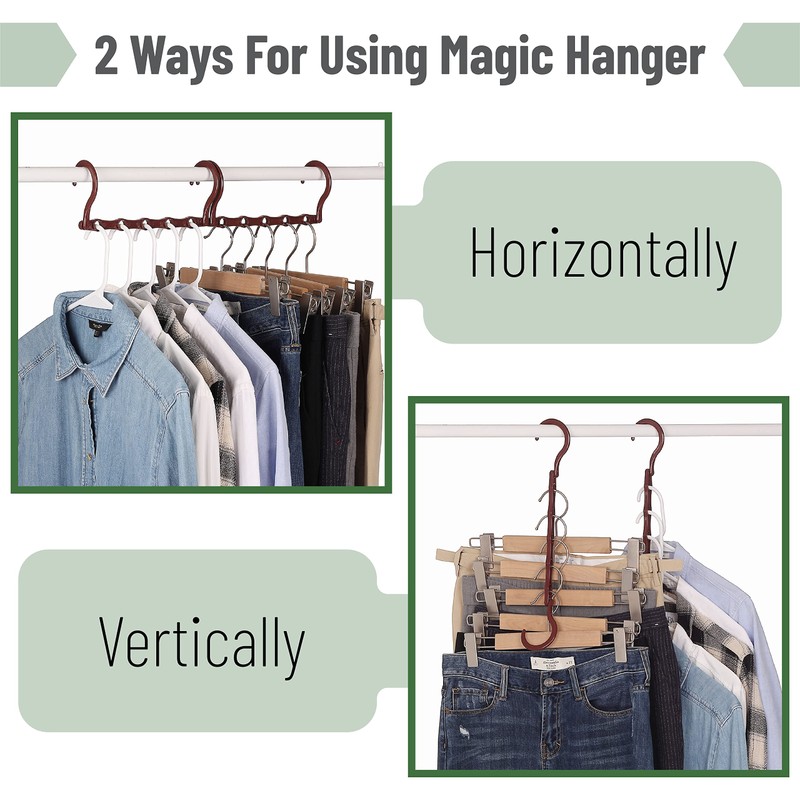 Mr. Pen- Space Saving Hangers for Clothes, 8 Pack, Mahogany