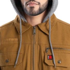 Wrangler Riggs Workwear Men's Quilted Lined Jacket with Sherpa Hood, Duck