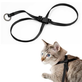 BuddyArmor Cat Harness Escape-Proof Anti-Choking Adjustable Nylon Harness Lightweight with Anodized Aluminum Buckle, Ideal for Cats Outdoor Walking Training, IDA Award (Midnight Black, M (17.7"))