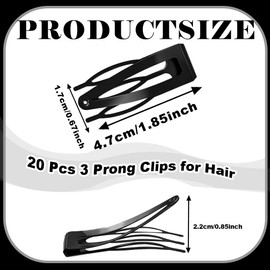 20 Pcs Double Grip Metal Snap Hair Clips for Women/Girls,Small Barrettes for Thin/Fine/Short Hair,Strong Hold Hair Accessories, (Black)
