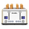 Toaster 4 Slice, KitchMix Bagel Stainless Toaster with LCD Timer,