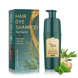 Light Brown Hair Dye Shampoo 3 In 1, Instant Tea Tree Hair Color Shampoo Hair Dye for Women Men, Champu Para Canas for All Hair Types, Easy Use Last 3-4 Weeks Root Touch Up, 500 ml