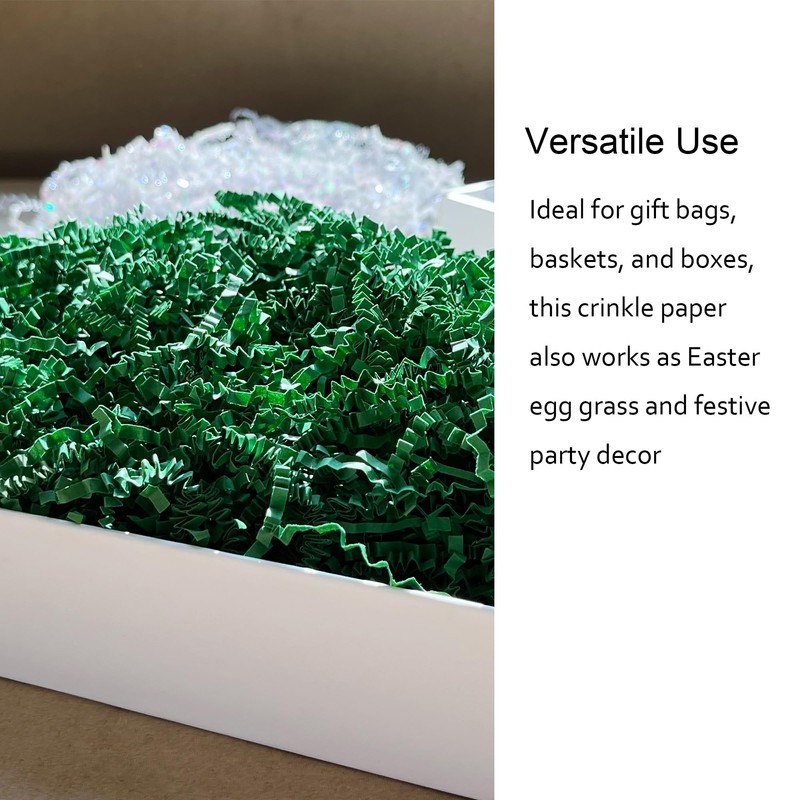 2 LB Dark Green Crinkle Paper Filler Shred Easter Grass