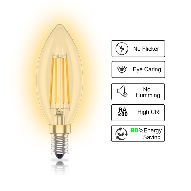 Huoqilin Huoqilin E14 Led Warmweiss Lampe,Kerzenform birne,Warmwei?(2700K), 4W Ersetzt 40W