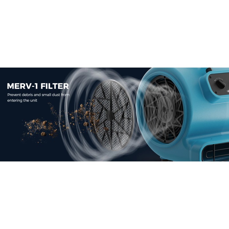 ALORIAR GE2000TF Air Mover Carpet Dryer Blower Floor Fan 2000