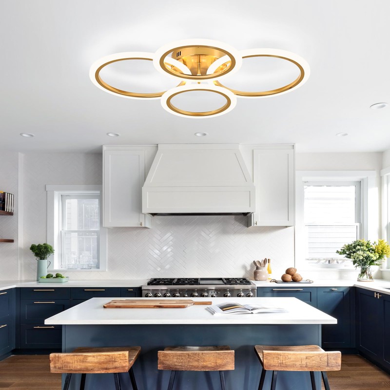Vloitgol Modern LED Ceiling Light, 4 Rings LED Dimmable Flush