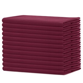 Sweetneedle Napkins, 100% Cotton, Oversized, 45 x 45 cm, Burgundy, Heavy Fabric for Everyday Use, with Mitered Corners, Pack of 12