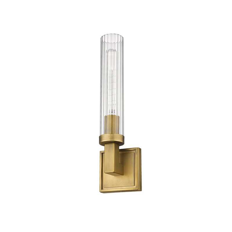 Z-Lite 3031-1S-RB Beau Wall Sconce, 1-Light 60 Watts, Rubbed Brass