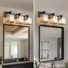 FDPBY Modern Bathroom Vanity Light 3-Lights Modern Black Crystal Wall