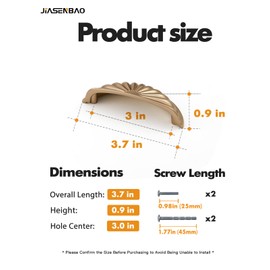 JIASENBAO Champagne Bronze Cabinet Cup Pulls 3" Hole Center 2 Pack Drawer Pulls Kitchen Hardware Cabinet Handles Dresser Handles Knobs