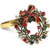 Legigo Set of 6 Christmas Wreath Napkin Rings Set- Metal