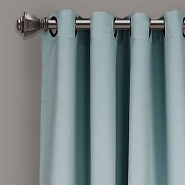 Lush Decor Curtains-Grommet Panel with Insulated Blackout Lining, 95" L Pair, Blue