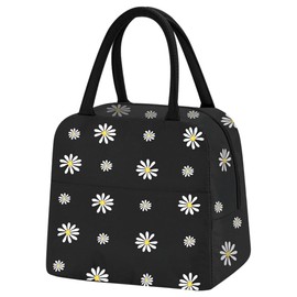 TIECHI Reusable Insulated Lunch Bag for Women/Men/Adult Portable Thermal Lunch Box Lunch Tote, Small Lunch Bag with Daisy Pattern, Cooler Bag for Work & Any Occasion