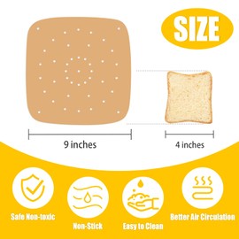 Air Fryer Parchment Paper Liners, 100 Pcs 9 Inch Square Air Fryer Liners, Unbleached Perforated Parchment Paper Sheets for Baking, Parchment Paper for Air Fryer and Bamboo Steaming Basket