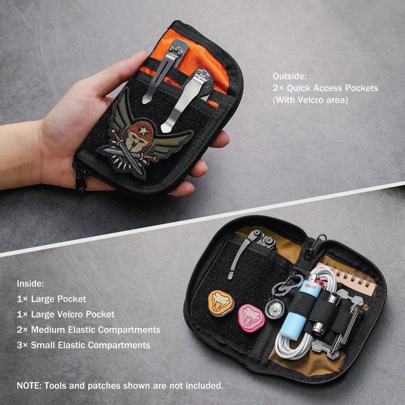 VIPERADE Small EDC Pouch, EDC Pocket Organiser for Men, Nylon
