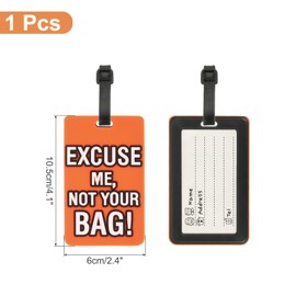 PATIKIL Luggage Tag (Excuse Me, Not Your Bag), PVC Funny Travel Baggage Bag Tag Suitcase Identifier Label for Women Men, Orange