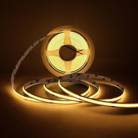 MALIIGAZA COB LED Strip Light, DC24V 2700K High Density Uniform Light 480LEDs/M Super Bright CRI>90 16.4ft Tape Dotless Cuttable Flexible for Cabinet Home Indoor DIY Lighting (No Power or Controller)