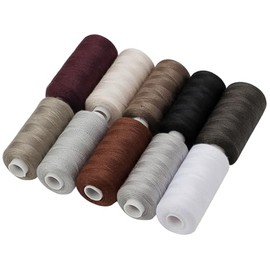 Haobase Sewing Thread Assortment Coil 10 Colors 400 Yards Per Spool 40S/2 Polyester Thread Sewing Kit for Hand and Machine Sewing (Grey Styles)