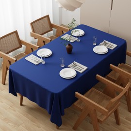 Zdada Large Blue Table Cloths 200x140cm(79x55Inch), Long Rectangular Table Cloth, Washable Polyester Fabric Tablecloth for Wedding Banquet Party Home Dining Table Cover