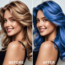 Blue Hair Color Wax,Temporary Hair Color Wax,Safe Hair Colour Pomade Washable for Men, Women,Party,Cosplay,Temporary Hair Dye Wash In Wash Out Hair Colour W-ax, (Blue),Bl/ue H/air W/ax