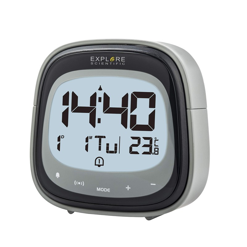 EXPLORE SCIENTIFIC Schwarz RDC-3006 Wecker, Touch-Key, Innentemperatur, Funksteuerung, Kalender, Touch-Steuerung,