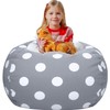 Aubliss Stuffed Animal Bean Bag Storage Chair (Grey Dot, Medium