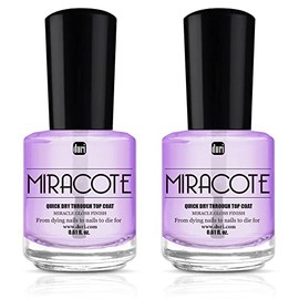 duri Miracote Quick Dry Through Top Coat for Miracle Gloss Finish, None Yellowing, Low Viscosity, Protects Polish from Chipping, Super Glossy, 2 pack