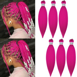 Magenta Pink Pre streched Braiding Hair Easy to Use Pre feathered Kids Bob Braiding Hair
