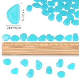 HMIEPRS 1000PCS Blue Long Term Glowing Decorative Stone, Glow in The Dark Rocks Light Perfect Indoor Outdoor Decor Fit for Garden Sidewalk Fish Tank Grass Flower Pots (0.3-04in/0.8-1cm)