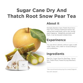 NESTLADY Sugar Cane Dry And Thach Root Snow Pear Tea, Pear tea, Sweet red dates, Healthy dried carrot, White foxglove root, Freeze-dried Chinese water chestnut, licorice, Combination of floral tea, 竹蔗茅根雪梨茶, Nourishing Tea Bag 15 bags (120g, 8g/bag)…